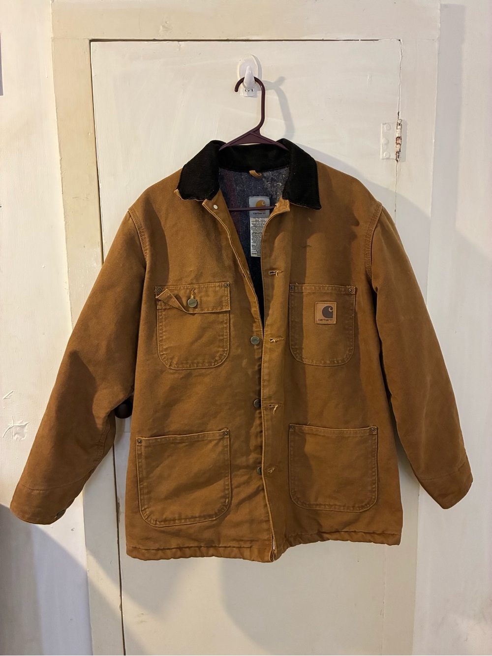 Carhartt Brown Lined Chore Jacket Men’s Size small Regular